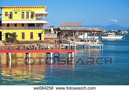 Cafe Mariposa, Utila, Bay Islands, Honduras View Large Photo Image Stock Photo - Cafe Mariposa, Utila, Bay Islands, Honduras. Fotosearch