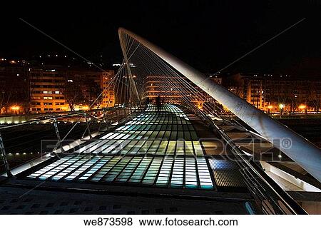 Calatrava bridge over the river of Bilbao, Biscay, Basque Country. Spain. View Large Photo Image Stock Photo - Calatrava bridge over the river of Bilbao, Biscay, Basque Country. Spain.. Fotosearch