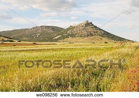 Calatrava la Nueva castle. Calzada de Calatrava, Ciudad Real province, Castilla La Mancha, Spain. View Large Photo Image Stock Photograph - Calatrava la Nueva castle. Calzada de Calatrava, Ciudad Real province, Castilla La Mancha, Spain.. Fotosearch