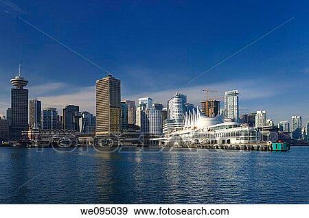 Canada Place and Vancouver waterfront with Harbour Centre and Seabus terminal View Large Photo Image Stock Photo - Canada Place and Vancouver waterfront with Harbour Centre and Seabus terminal. Fotosearch