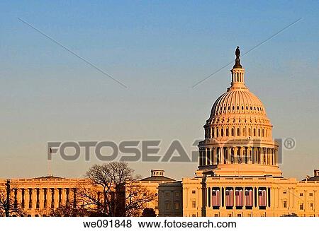 Capitol building Sunset - lots of copy space View Large Photo Image Stock Photo - Capitol building Sunset - lots of copy space. Fotosearch