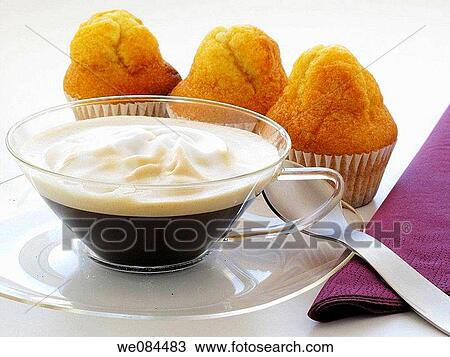 Cappuccino with muffins View Large Photo Image Stock Image - Cappuccino with muffins. Fotosearch