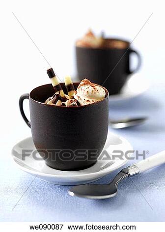 Stock Photo - Cappucino mousse dessert. Fotosearch