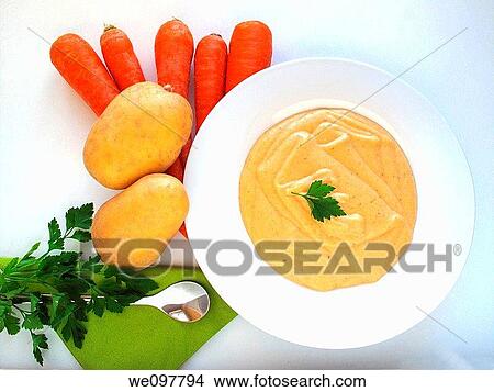 Carrot and potato puree View Large Photo Image Picture - Carrot and potato puree. Fotosearch