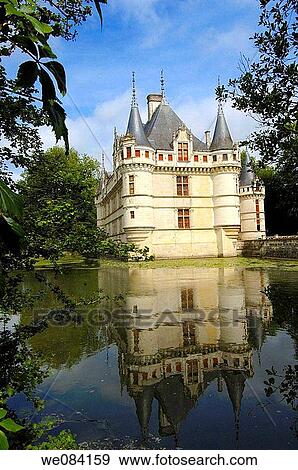 Castle of Azay-le-Rideau (16th century, architect Gilles Berthelot). Indre-et-Loire, France View Large Photo Image Stock Photo - Castle of Azay-le-Rideau (16th century, architect Gilles Berthelot). Indre-et-Loire, France. Fotosearch
