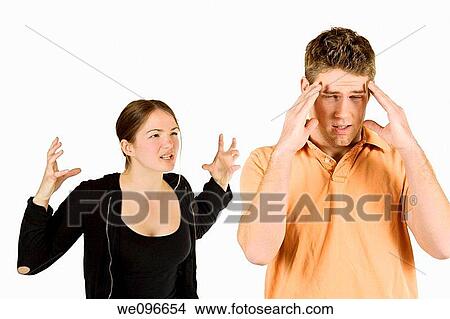 Caucasian couple arguing on a white backgound View Large Photo Image Picture - Caucasian couple arguing on a white backgound. Fotosearch