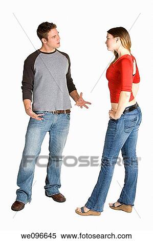 Caucasian couple arguing on a white backgound View Large Photo Image Stock Photography - Caucasian couple arguing on a white backgound. Fotosearch