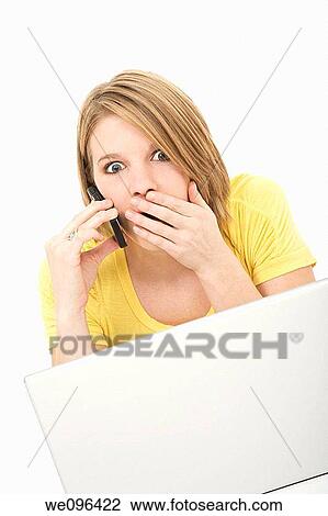Caucasian teenager working on a laptop computer View Large Photo Image Stock Image - Caucasian teenager working on a laptop computer. Fotosearch