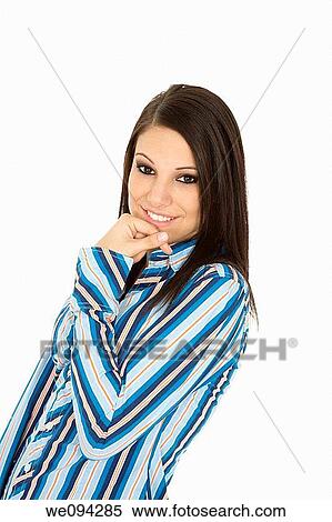 Caucasian woman acting silly on white background View Large Photo Image Stock Photography - Caucasian woman acting silly on white background. Fotosearch