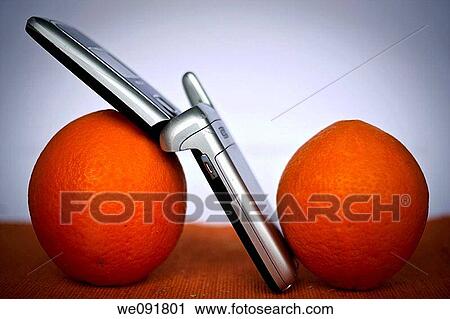 cell phone, communication, fruit, orange, telephone View Large Photo Image Stock Image - cell phone, communication, fruit, orange, telephone. Fotosearch