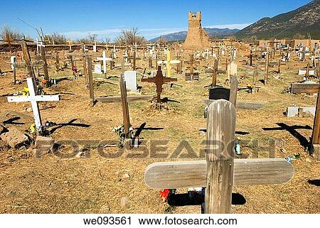 Cemetery in front of the ruins of the original St Jerome Church, Taos Pueblo, New Mexico View Large Photo Image Stock Image - Cemetery in front of the ruins of the original St Jerome Church, Taos Pueblo, New Mexico. Fotosearch