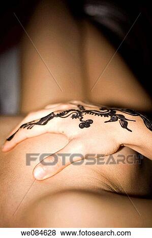 chest, hand, henna, tattoo View Large Photo Image Stock Photo - chest, hand, henna, tattoo. Fotosearch