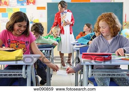 Stock Photo - child, classroom, companion. Fotosearch