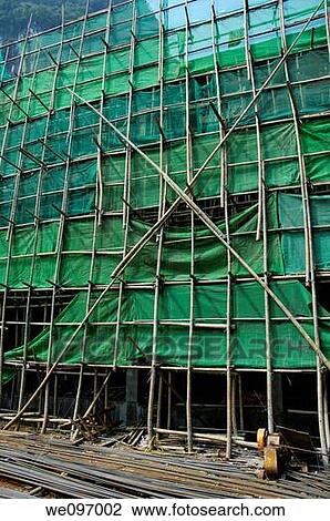 China guangxi yangshuo bamboos scaffolding of a building under construction View Large Photo Image Stock Image - China guangxi yangshuo bamboos scaffolding of a building under construction. Fotosearch