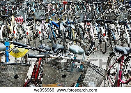 China shaanxi xian bicycles parking View Large Photo Image Stock Photograph - China shaanxi xian bicycles parking. Fotosearch