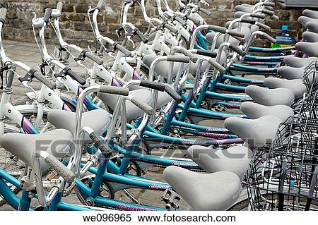Stock Photography - China shaanxi xian the ramparts at the south gate parked tandem bicycles. Fotosearch