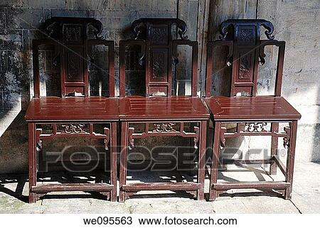 Chinese traditional wooden chairs View Large Photo Image Stock Image - Chinese traditional wooden chairs. Fotosearch