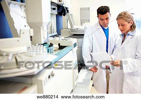 Picture - Chromatograph, Physical Chemical Laboratory, Azti-Tecnalia, Marine and Food Research Technological Centre, Derio, Biscay, Basque Country, Spain. Fotosearch