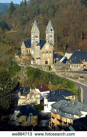 Stock Image - Church in Clervaux in Luxembourg, 2006 novembrer. Fotosearch