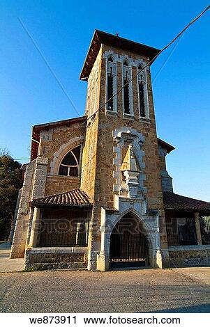 Church of Santa Maria (1916), Valle de Carranza, Biscay, Basque Country, Spain. View Large Photo Image Stock Image - Church of Santa Maria (1916), Valle de Carranza, Biscay, Basque Country, Spain.. Fotosearch