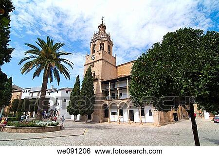 Church of Santa Maria la Mayor. Ronda. Malaga. Andalucia. Spain. View Large Photo Image Stock Photograph - Church of Santa Maria la Mayor. Ronda. Malaga. Andalucia. Spain.. Fotosearch