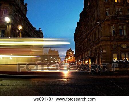City centre, Edinburgh, night, traffic View Large Photo Image Stock Photo - City centre, Edinburgh, night, traffic. Fotosearch