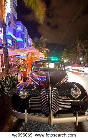 Classic American Car, South Beach, Miami, Florida, USA View Large Photo Image Stock Photo - Classic American Car, South Beach, Miami, Florida, USA. Fotosearch