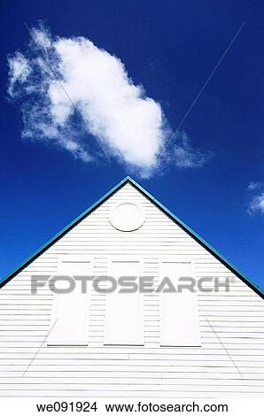 Cloud and wooden building with pitched roof View Large Photo Image Picture - Cloud and wooden building with pitched roof. Fotosearch