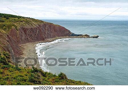Stock Image - Coastal Scenics south of Cheticamp, Cape Breton Island, Nova Scotia, Canada. Fotosearch