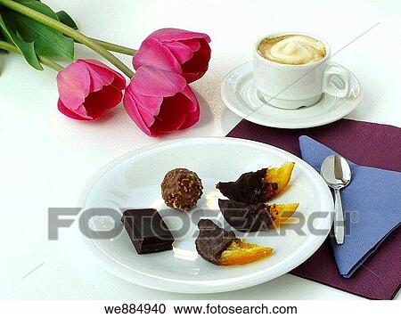 Coffee with chocolate delights View Large Photo Image Stock Image - Coffee with chocolate delights. Fotosearch