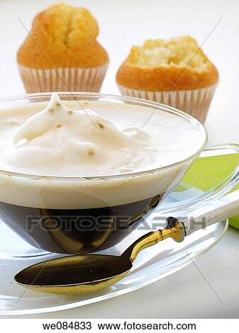 Coffee with cream and muffins View Large Photo Image Stock Image - Coffee with cream and muffins. Fotosearch