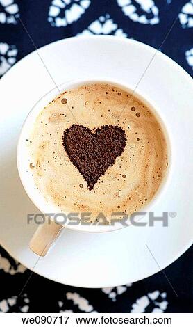 Coffee with heart pattern View Large Photo Image Stock Photo - Coffee with heart pattern. Fotosearch