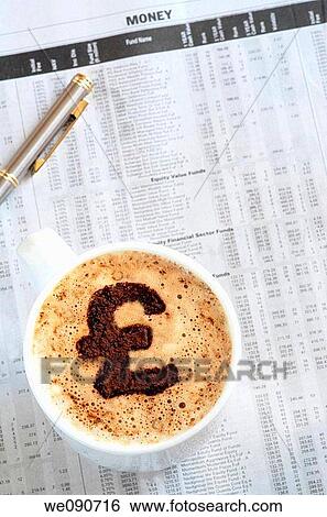 Coffee with Pound Sterling Sign View Large Photo Image Stock Photograph - Coffee with Pound Sterling Sign. Fotosearch