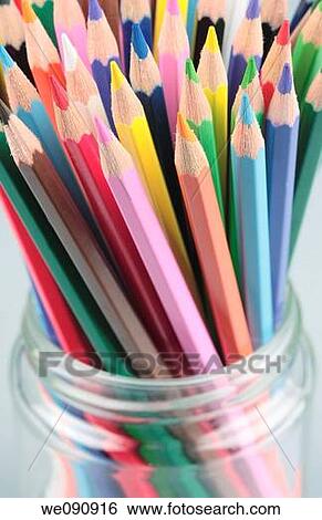 Colored Pencils in Glass Jar View Large Photo Image Stock Photograph - Colored Pencils in Glass Jar. Fotosearch