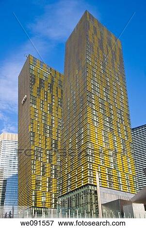 Colorful skyscraper against deep blue desert sky in Las Vegas, Nevada View Large Photo Image Stock Photo - Colorful skyscraper against deep blue desert sky in Las Vegas, Nevada. Fotosearch