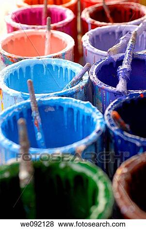 Colour Cans View Large Photo Image Stock Photo - Colour Cans. Fotosearch