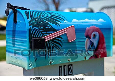 Stock Photo - Colourful Mail Box, Florida, USA. Fotosearch