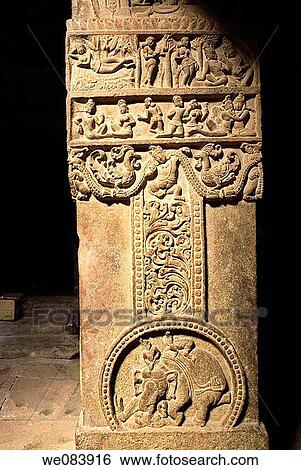 Column Carving-Virupaksha Temple, Pattadakal, Karnataka. The Virupaksha temple in Pattadakal (Dravidian architecture) was built by Lokamahadevi and the Mallikarjuna Temple, called Sri Trailokeswara Maha Saila Prasada was built by Trailokyamahadevi, the Q View Large Photo Image Stock Photograph - Column Carving-Virupaksha Temple, Pattadakal, Karnataka. The Virupaksha temple in Pattadakal (Dravidian architecture) was built by Lokamahadevi and the Mallikarjuna Temple, called Sri Trailokeswara Maha Saila Prasada was built by Trailokyamahadevi, the Q. Fotosearch