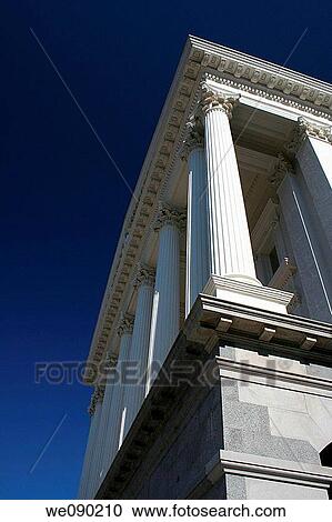 Stock Image - columns on the exterior of the california state capitol builing in sacramento. Fotosearch
