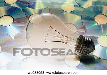 Composite of CDs and Light Bulb View Large Photo Image Stock Image - Composite of CDs and Light Bulb. Fotosearch