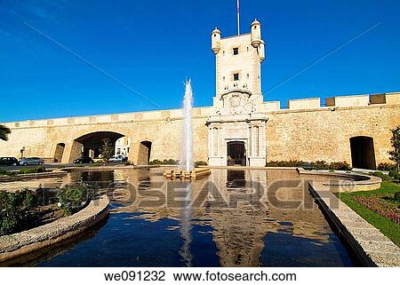 Constitution Square and walls of Cadiz. Cadiz. Andalucia. Spain. View Large Photo Image Stock Image - Constitution Square and walls of Cadiz. Cadiz. Andalucia. Spain.. Fotosearch