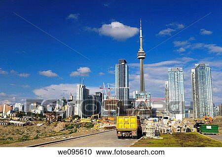 Construction and new condo development beside the city core of Toronto Canada View Large Photo Image Stock Image - Construction and new condo development beside the city core of Toronto Canada. Fotosearch