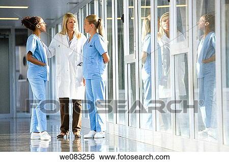 Stock Photograph - conversation, converse, corridor. Fotosearch