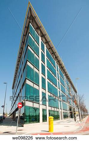 Correos building, Campo de las Naciones. Madrid, Spain. View Large Photo Image Stock Photograph - Correos building, Campo de las Naciones. Madrid, Spain.. Fotosearch