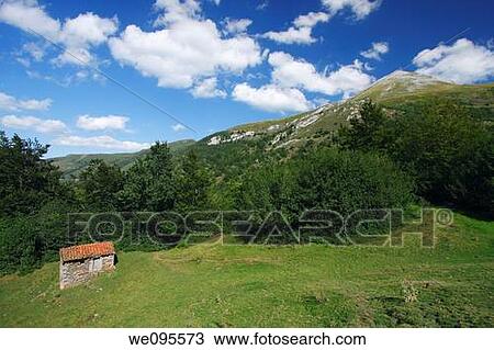 Cottage in Ag? eria Ports. Quir? s. Asturias. Spain View Large Photo Image Stock Image - Cottage in Ag? eria Ports. Quir? s. Asturias. Spain. Fotosearch