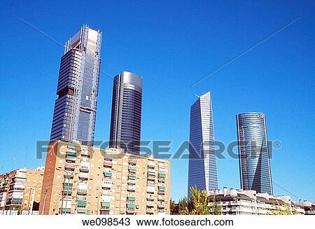 Cuatro Torres Business Area. Madrid, Spain. View Large Photo Image Stock Image - Cuatro Torres Business Area. Madrid, Spain.. Fotosearch
