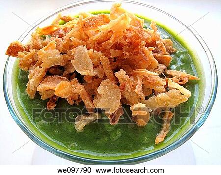 Cup of pea soup with fried onions, View Large Photo Image Stock Image - Cup of pea soup with fried onions,. Fotosearch