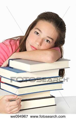 Cute Caucasian child working on homework View Large Photo Image Stock Photo - Cute Caucasian child working on homework. Fotosearch