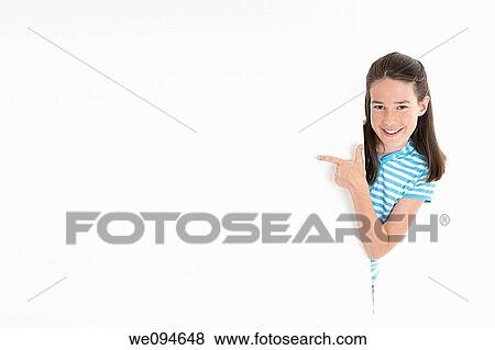 Cute Caucasian girl holding a blank sign View Large Photo Image Stock Photo - Cute Caucasian girl holding a blank sign. Fotosearch