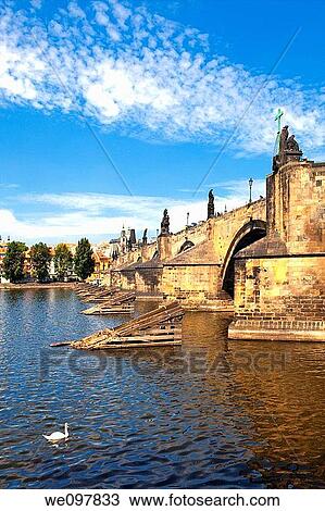 czech republic, prague -sideview of charles bridge View Large Photo Image Stock Image - czech republic, prague -sideview of charles bridge. Fotosearch